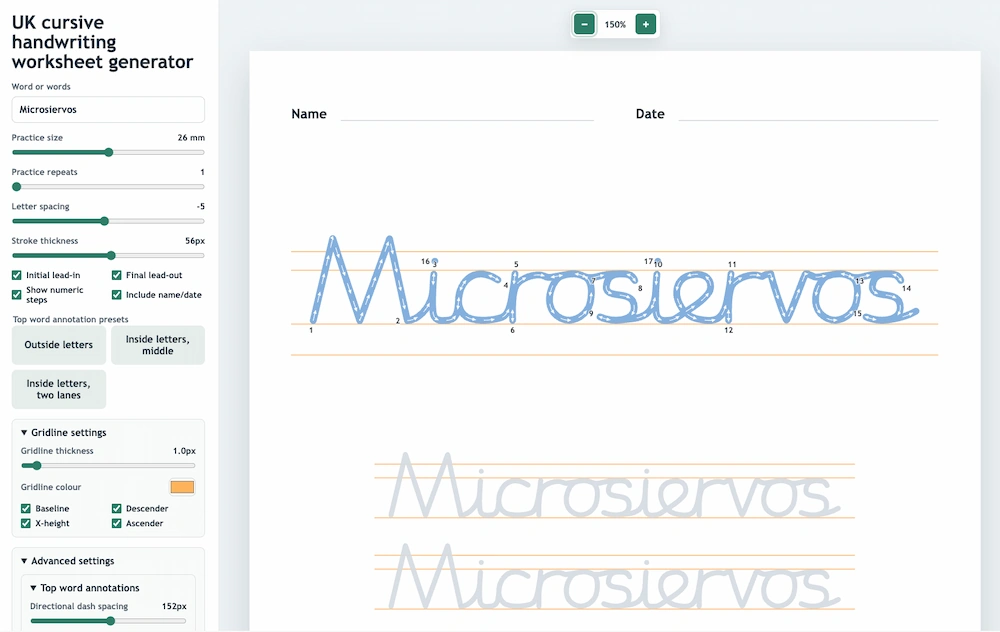 Letterpaths: un generador gratuito y de código abierto para aprender (o reaprender) caligrafía