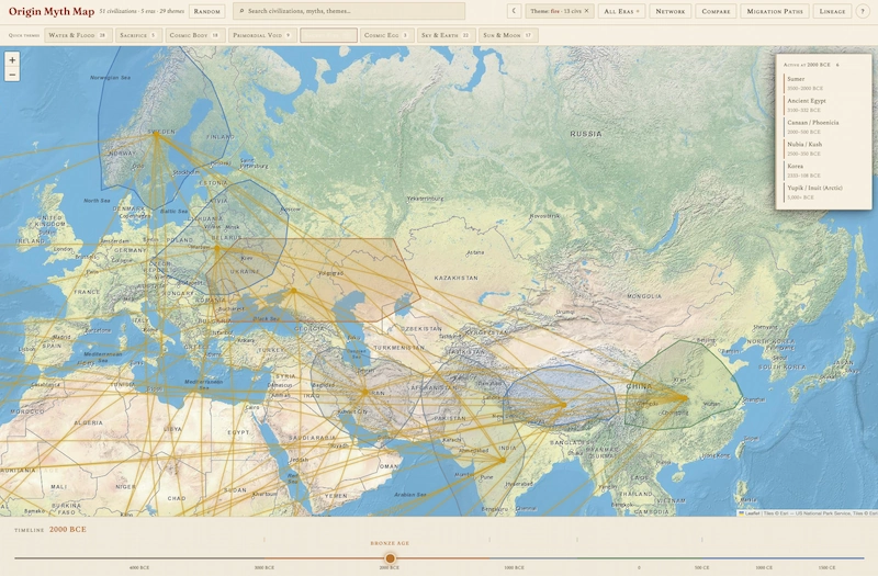 Un mapa de mitos que revela cómo nos inventamos historias para hacer la vida más interesante Un mapa de mitos que revela cómo nos inventamos historias para hacer la vida más interesante