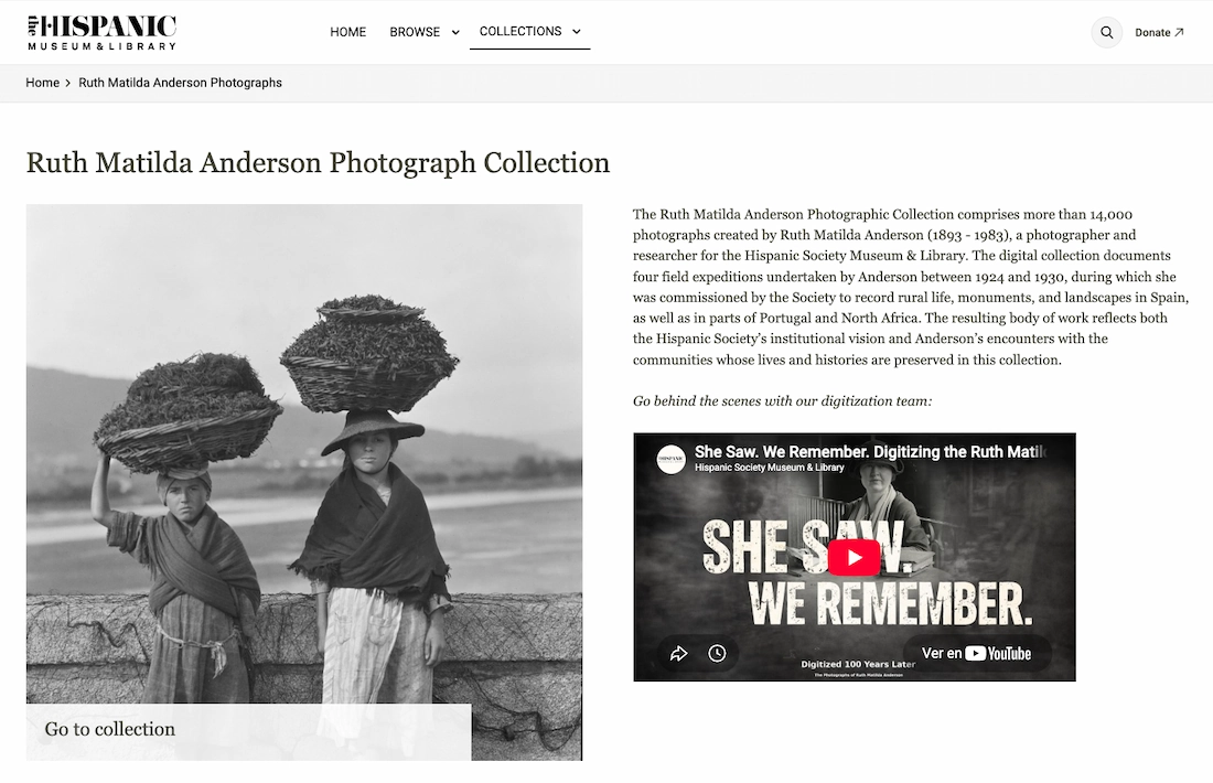 El legado fotográfico de Ruth Matilda Anderson en sus viajes por España hace un siglo, ahora disponible en la Web