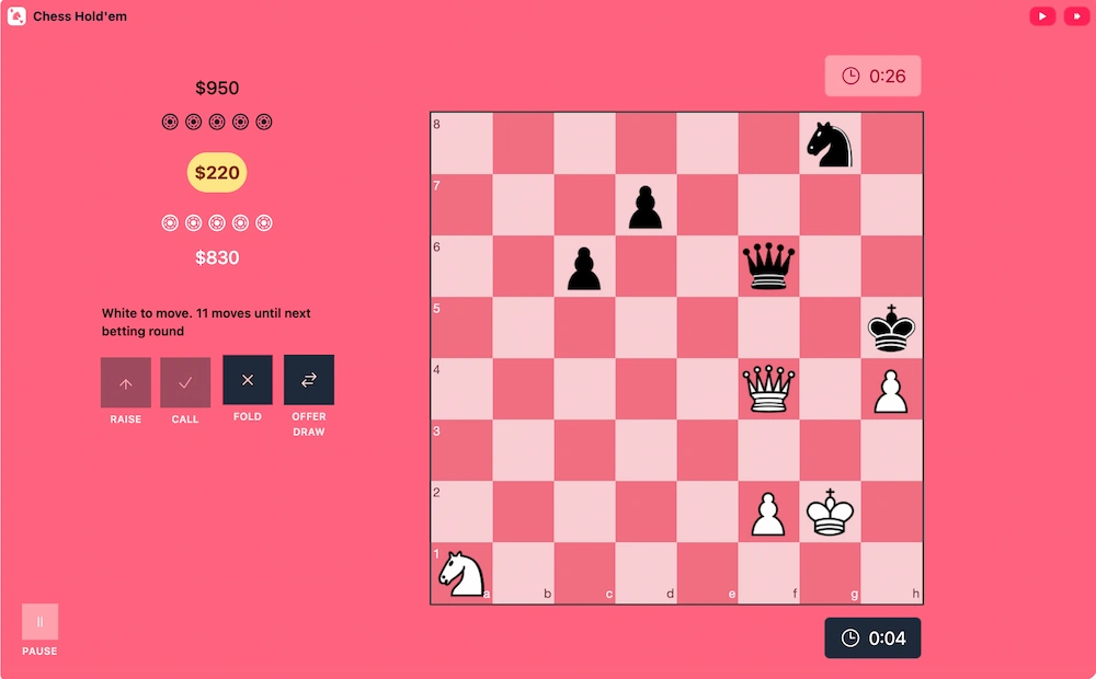 Chess Hold’em: una curiosa mezcla de ajedrez y póker
