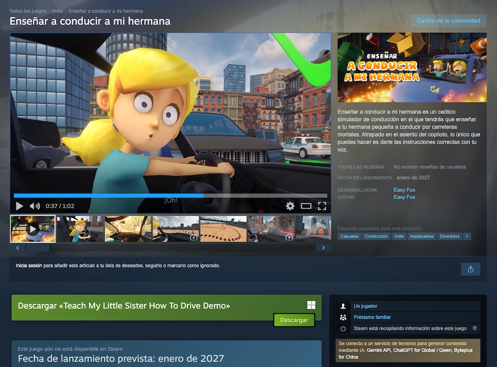 Enseñar a conducir a mi hermana