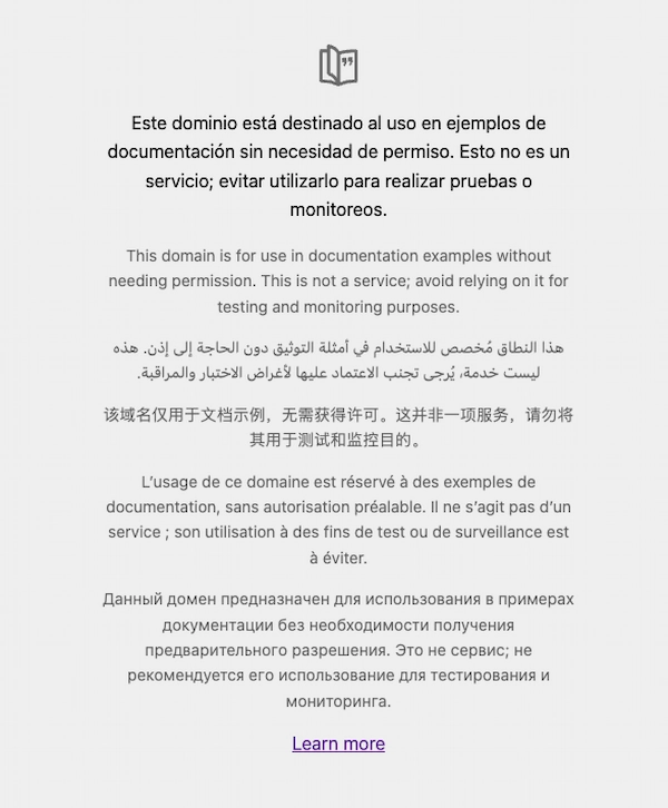 El dominio ejemplo que mucha gente usa sin saber ni lo que está haciendo