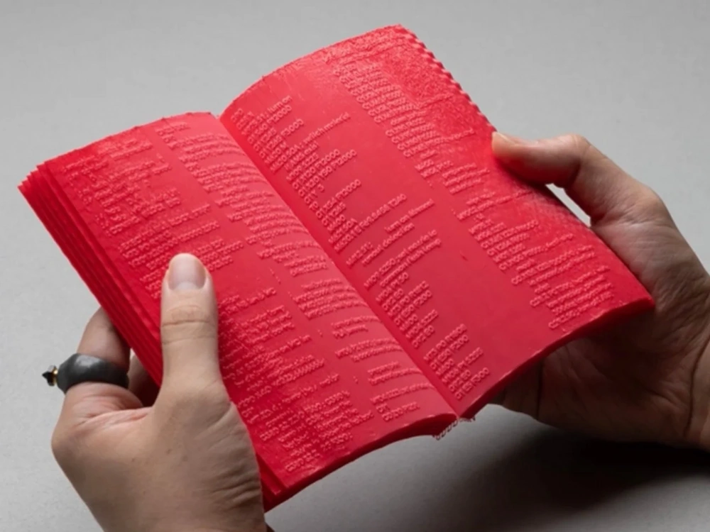 Un libro impreso en 3-D que se escribe a sí mismo, más o menos
