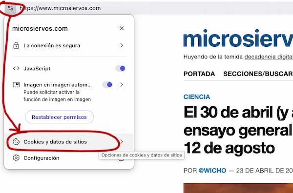 Bug de las cookies en Microsiervos.com