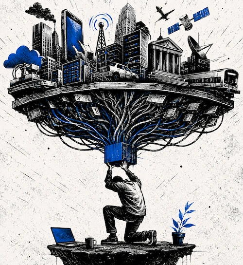 Cruce de cables: El software abandonado que sostiene el mundo / Imagen: GPT 5.5