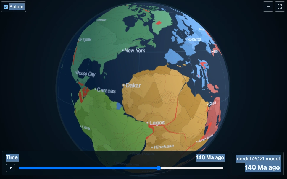 Un globo terráqueo interactivo para darse un paseo geológico por de 1.250 millones de años