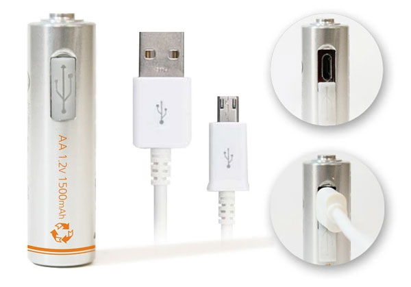 Lightors pilas recargables cable USB