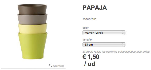 Macetero Papaja en Ikea