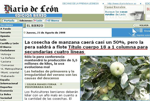 Diario de León: Alguien olvió revisar los titulares de portada