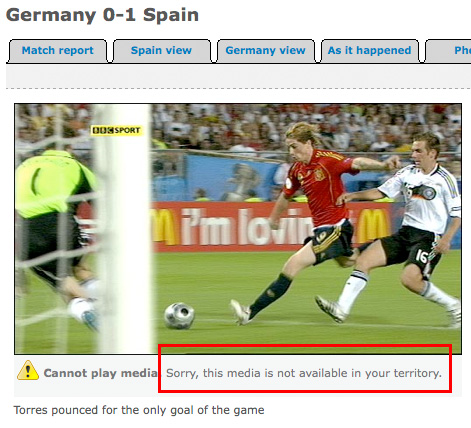 Gol Torres no visibles en España –BBC