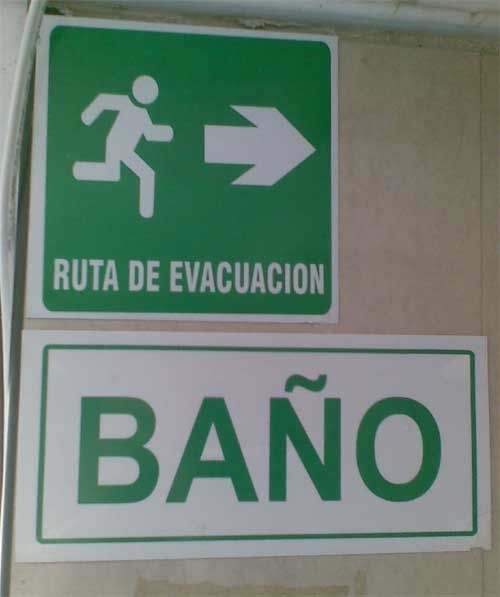 Ruta de Evacuación... al baño